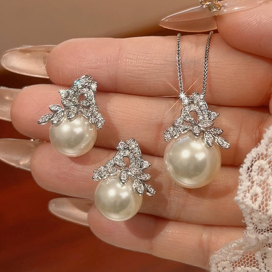 Pearl Silver necklace earring