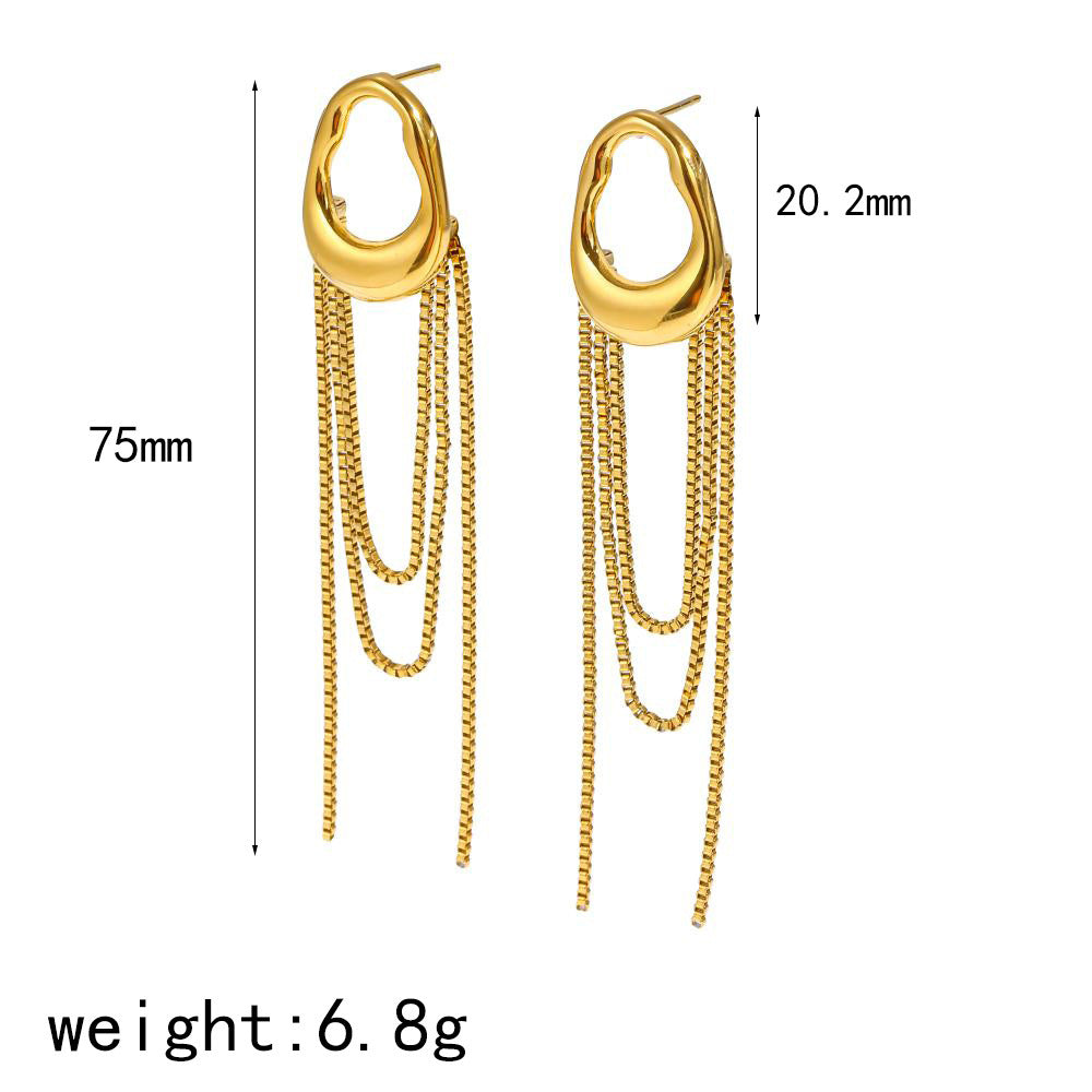 Stainless steel earrings with a niche design sense