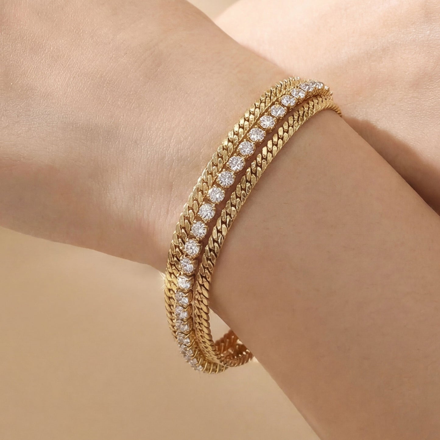 Light luxury full-diamond titanium steel bracelet