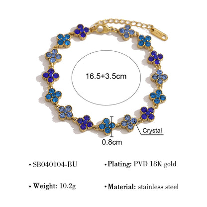 Luxurious and exquisite four-leaf clover bracelet with full diamonds