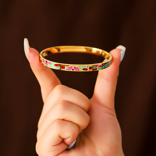 Brazalete de acero de titanio esmaltado