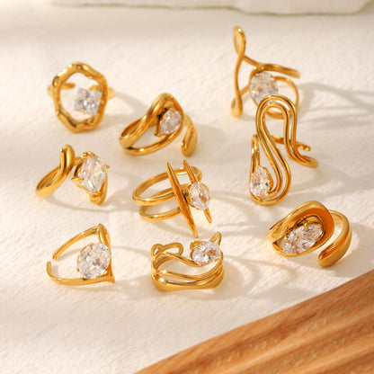 Best-selling zircon stainless steel rings