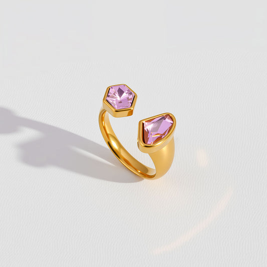 Colorful zircon ring