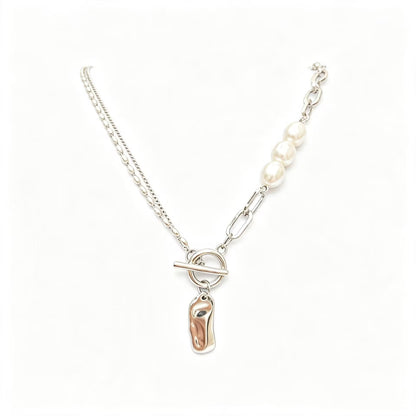 OT necklace with pearl chain