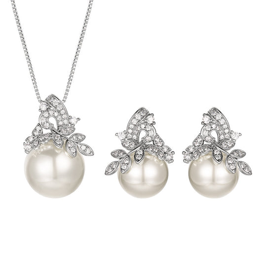 Pearl Silver necklace earring