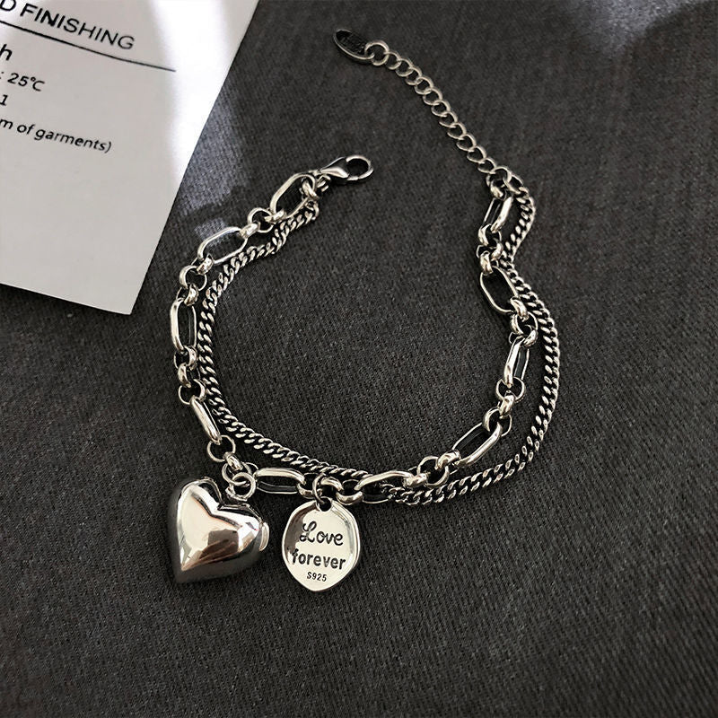 Double-layer 925 silver-plated bracelet