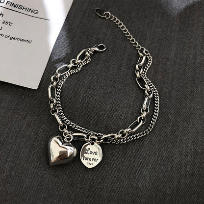 Double-layer 925 silver-plated bracelet