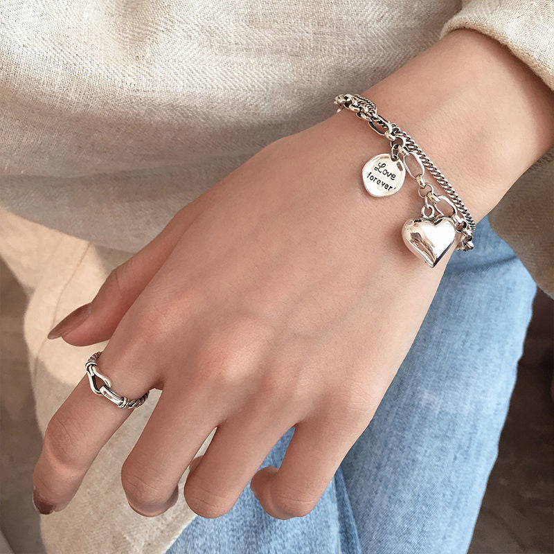 Double-layer 925 silver-plated bracelet