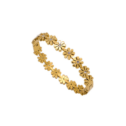 Titanium steel flower-open wristband