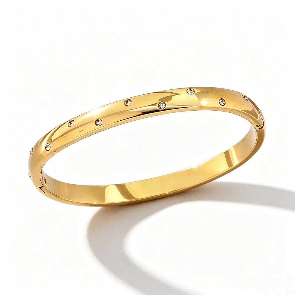 Stainless steel starry sky bracelet inlaid with zircon