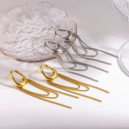 Stainless steel earrings with a niche design sense