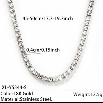 Stainless steel zircon necklace