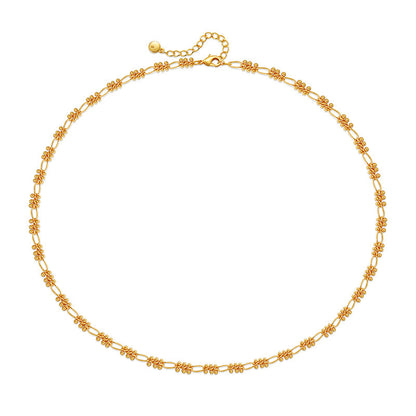 Collar de cobre chapado en oro auténtico de 18 quilates