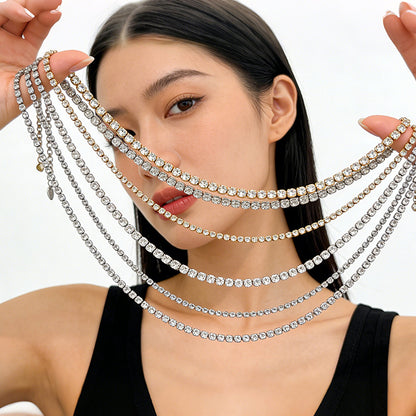 Stainless steel zircon necklace