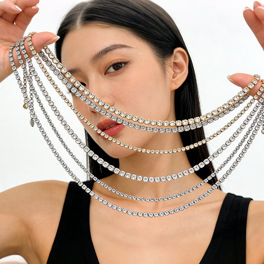 Stainless steel zircon necklace