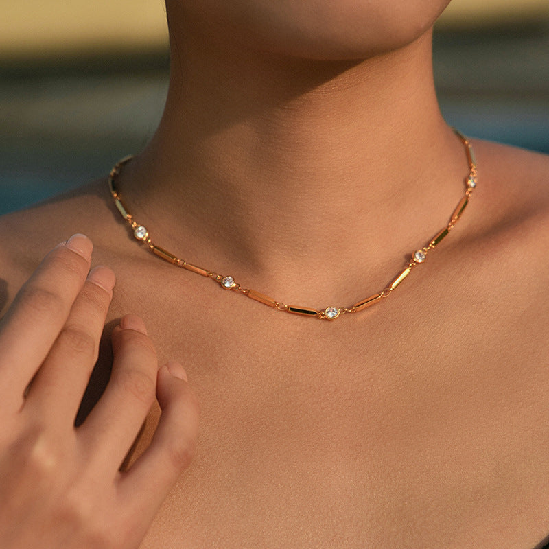 Collar de cobre bañado en oro real de 18K