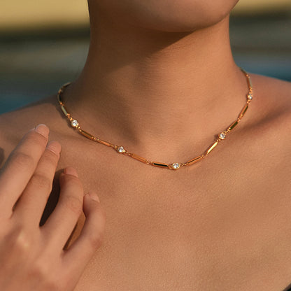 Collar de cobre bañado en oro real de 18K