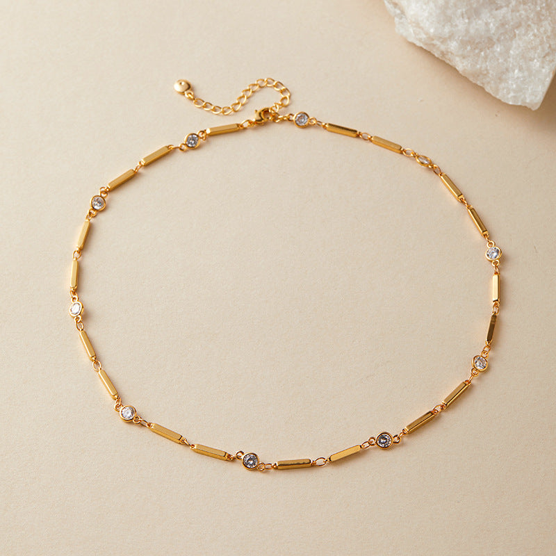 Collar de cobre bañado en oro real de 18K