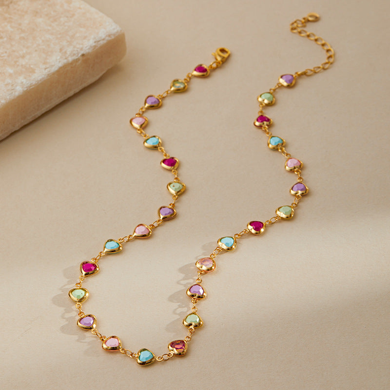 Collar colorido de cobre bañado en oro real de 18K resistente al agua