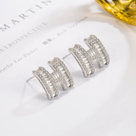 Sparkling letter earrings