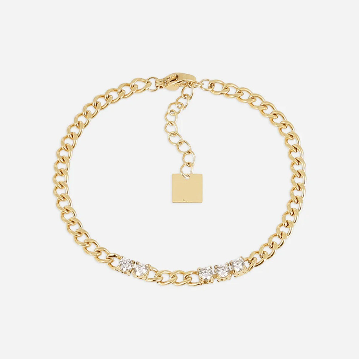 SET de Pulseras de Capas de Acero de Titanio con Diamantes