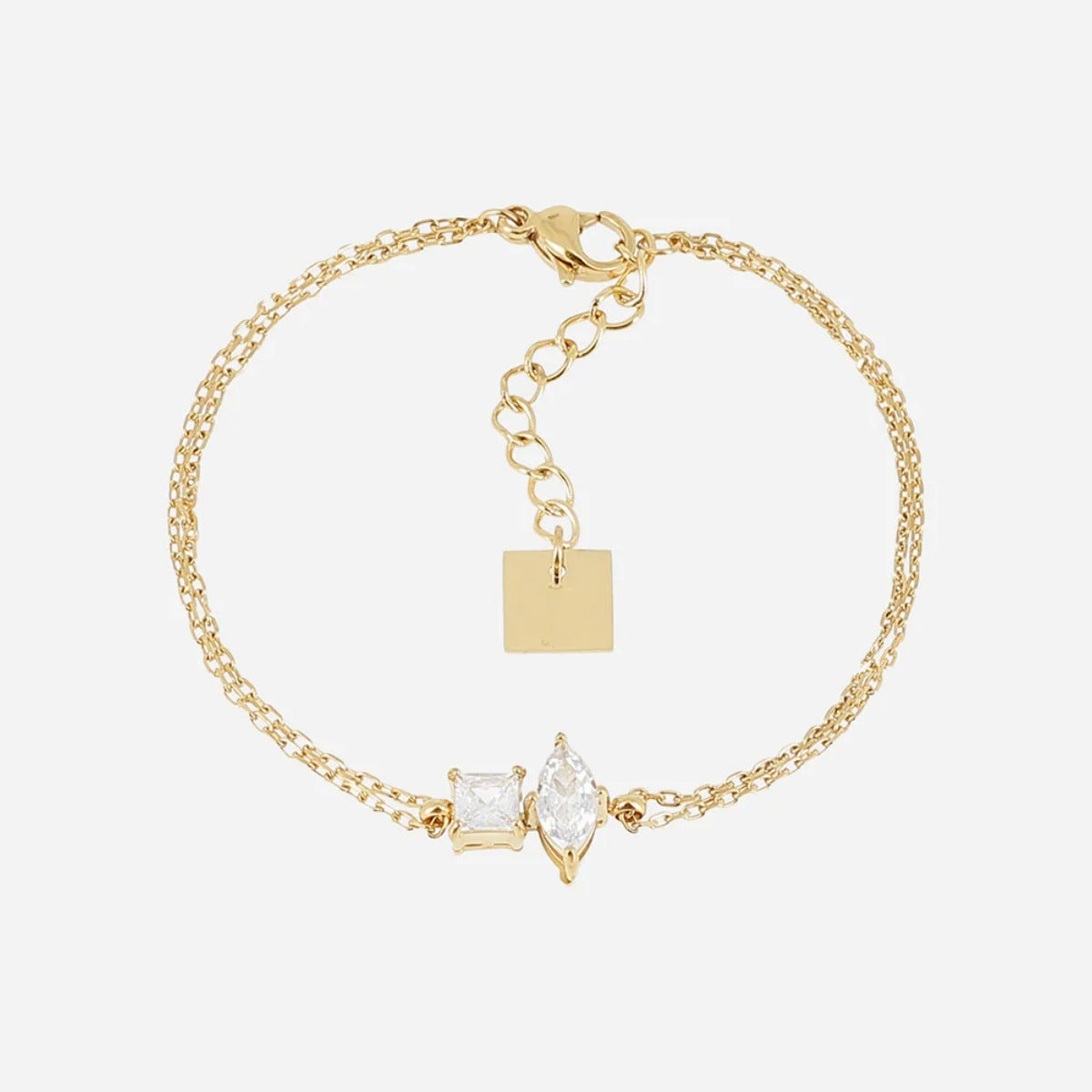 SET de Pulseras de Capas de Acero de Titanio con Diamantes