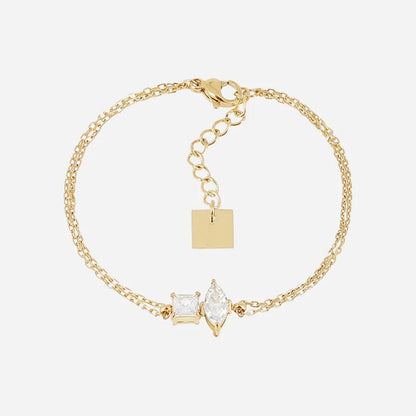 SET de Pulseras de Capas de Acero de Titanio con Diamantes