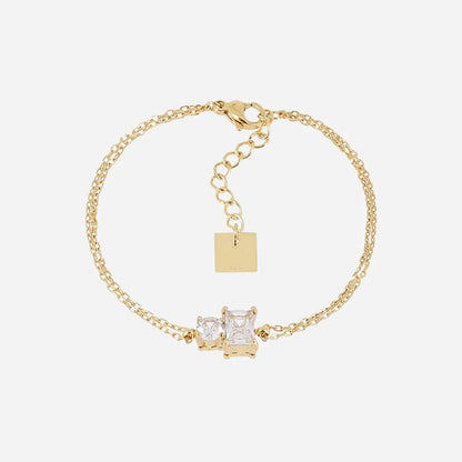 SET de Pulseras de Capas de Acero de Titanio con Diamantes