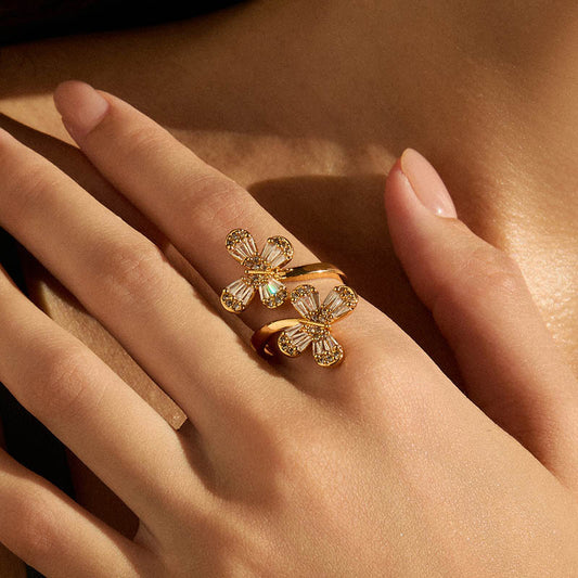 Flower adjustable ring