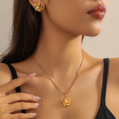 Flower design Necklace and earring set