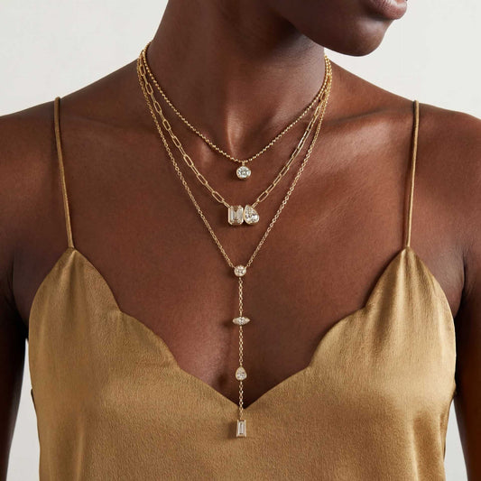 Layered Necklace Set Titanium Steel
