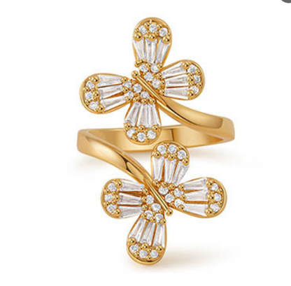 Anillo ajustable de flor